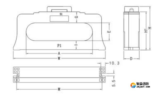 閉口式，方孔100A-630A外形尺寸圖